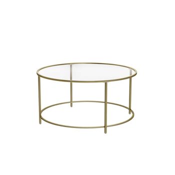 Living Design Table basse ronde avec plateau en verre 84 x 84 x 45,5 cm ((L x L x H) 1