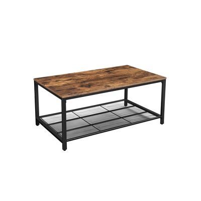 Living Design Table basse de style industriel avec plateau en maille 106 x 60 x 45 cm (L x L x H)