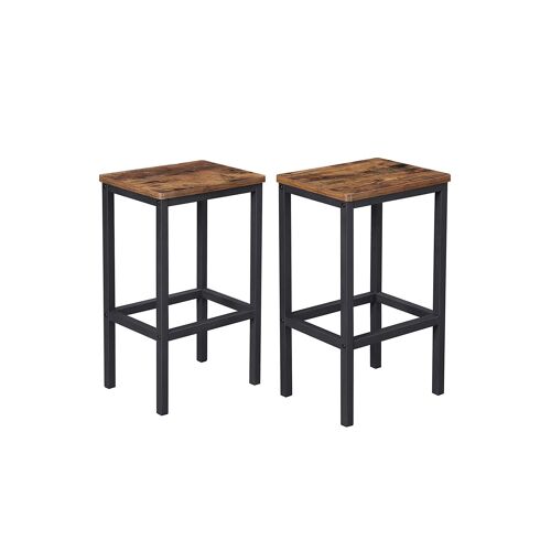 Living Design Set of 2 industrial style bar stools 40 x 30 x 65 cm (L x W x H)