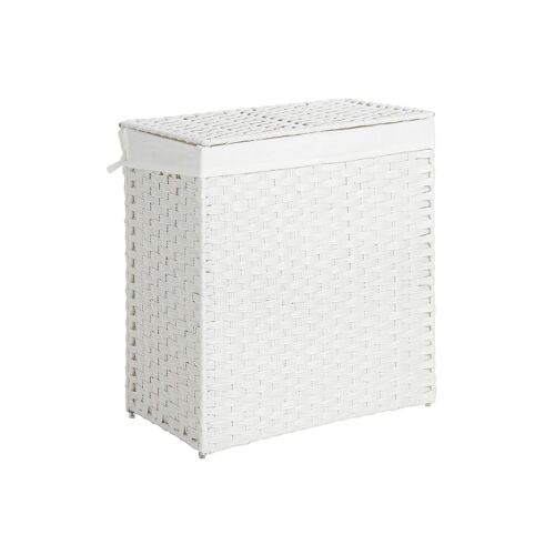 Living Design White polyrattan laundry basket 57 x 33 x 60 cm (L x W x H)