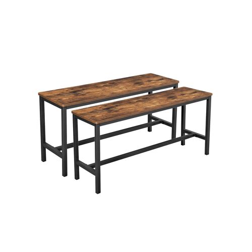 Living Design Set of 2 benches, industrial look 108 x 32.5 x 50 cm (L x W x H)