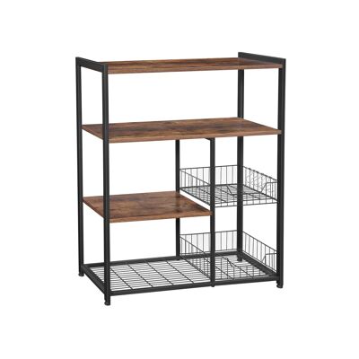 Living Design Industrial style kitchen shelf with mesh baskets 80 x 35 x 95 cm (L x W x H)