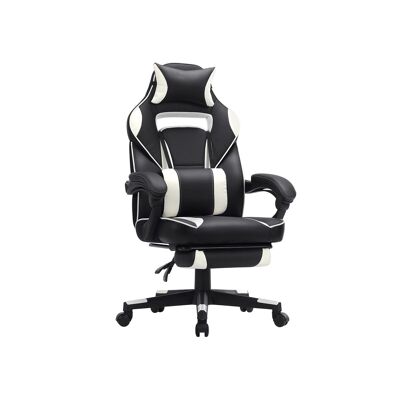 Living Design Black and white sturdy gaming chair 50 x 52 cm (L x W)