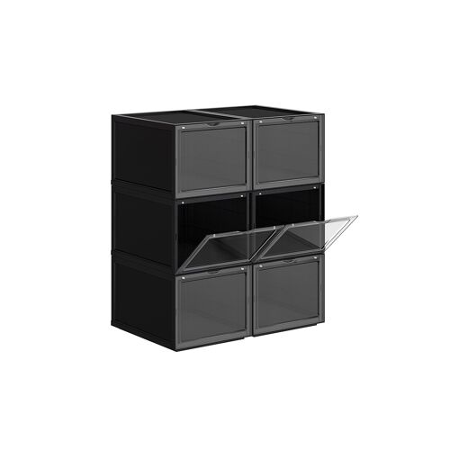 Living Design 6-piece shoe boxes up to size 46 black 28 x 36 x 22 cm (L x W x H)