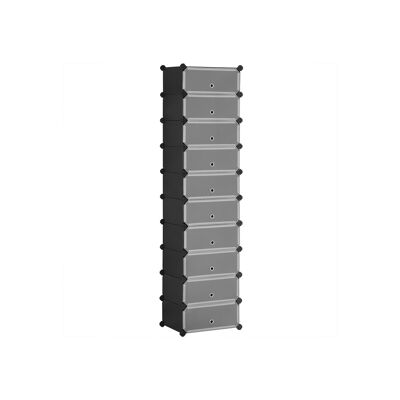 Living Design High black plastic shoe rack 43 x 31 x 173 cm (L x W x H)