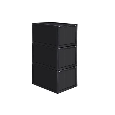 Living Design 3-piece shoe boxes up to size 46 black 28 x 36 x 22 cm (L x W x H)