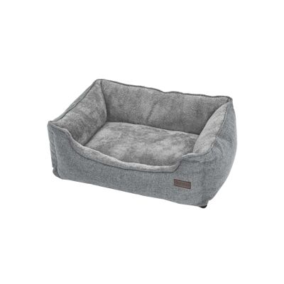 Living Design Lit lavable pour chien 90 cm gris 90 x 75 x 25 cm (L x L x H)