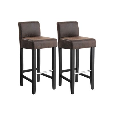 Living Design Set of 2 vintage brown bar stools 39 x 91 x 41 cm (W x H x D)