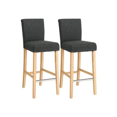 Living Design Lot de 2 tabourets de bar gris foncé 39 x 99,5 x 51,5 cm (L x H x P)