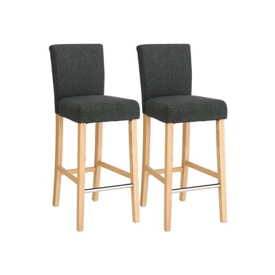 Living Design Set of 2 dark gray bar stools 39 x 99.5 x 51.5 cm (W x H x D)
