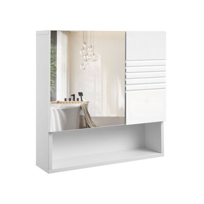 Living Design Armario con espejo y estantes regulables en altura 54 x 15 x 55 cm (largo x ancho x alto)