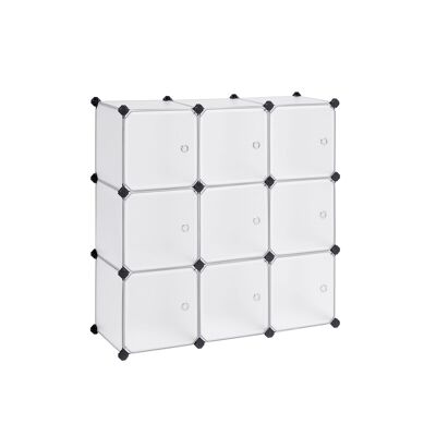 Living Design Scaffale plug-in con ante 9 blocchi Bianco 93 x 123 x 31 cm (L x A x P)