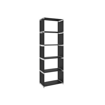 Bibliothèque Living Design en tissu noir 50 x 180 x 30 cm (L x H x P) 1