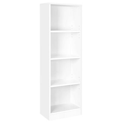 Living Design Librería individual 4 compartimentos blanco 40 x 121,5 x 24 cm (ancho x alto x fondo)