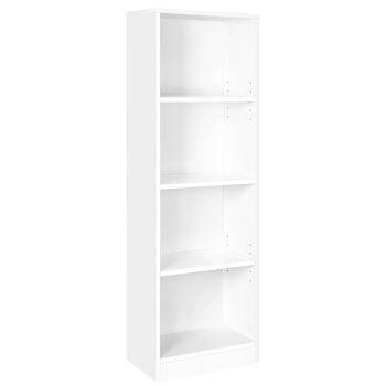 Living Design Bibliothèque simple 4 compartiments blanc 40 x 121,5 x 24 cm (L x H x P) 1