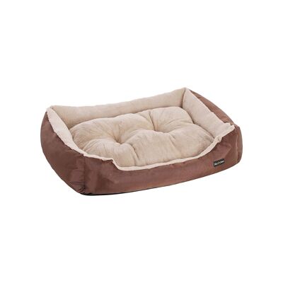 Living Design Dog bed with reversible cushion 85 cm brown 85 x 65 x 21 cm (L x W x H)