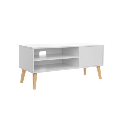 Living Design Mueble para TV escandinavo blanco 110 x 40 x 49,5 cm (largo x ancho x alto)
