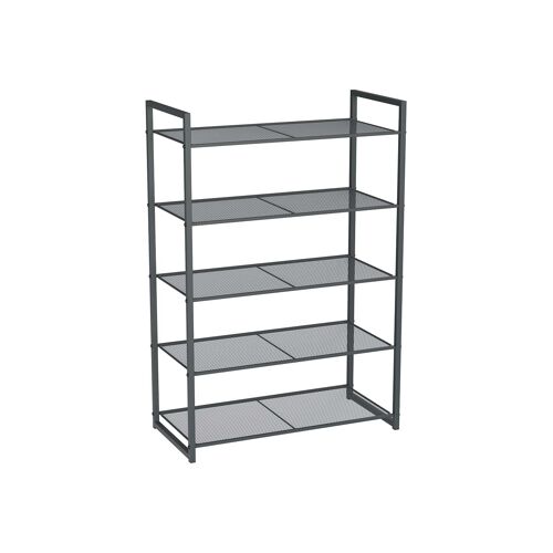 Living Design Shoe rack 5 grids smoke gray 63 x 30 x 92 cm (L x W x H),