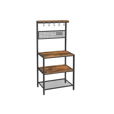 Living Design Griglia per scaffali da cucina dal design industriale 84 x 40 x 170 cm (L x P x A)