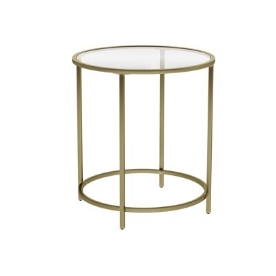 Living Design Round side table with glass top 50 x 50 x 55 cm（(L x W x H)