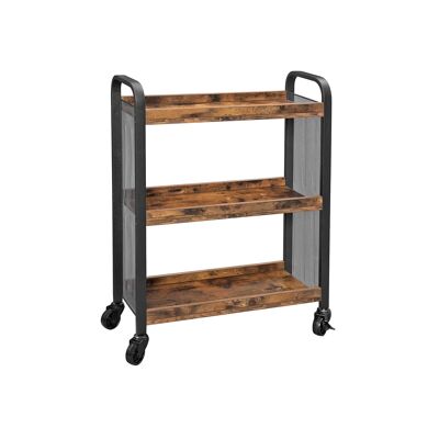 Living Design Serving trolley 3 shelves vintage brown 66 x 26 x 85 cm (L x W x H)