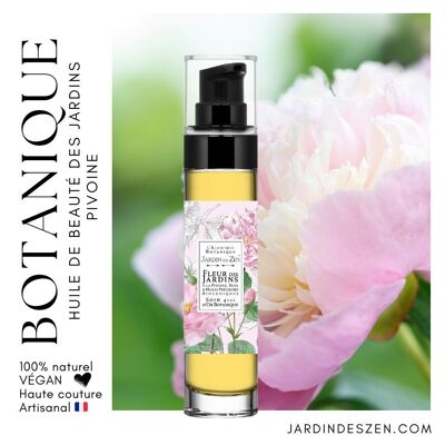 Fleurs des Jardins - Pivoine & Rose - Huile beauté multifonctions - Vegan - 100% Naturelle - Français & artisanal