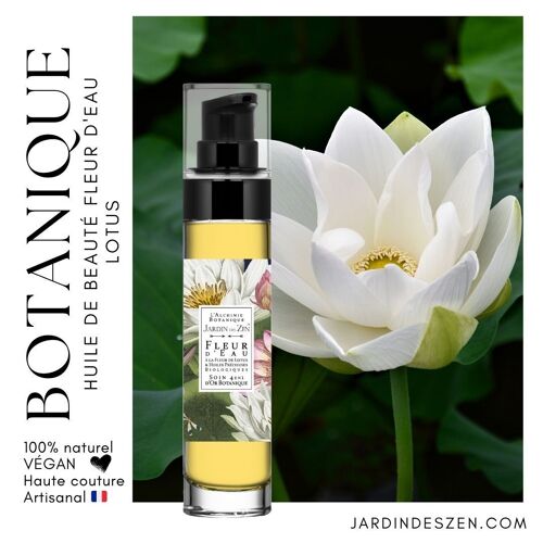 Fleur d'eau - Lotus - Huile de beauté multifonctions - Vegan - 100% Naturelle - Français & artisanal