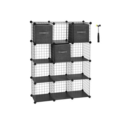 Living Design Grid board 12 cubes 3 trays Black 93 x 31 x 123 cm (L x W x H)