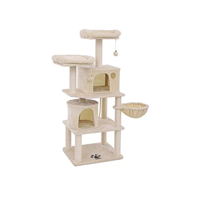 Living Design Rascador para gatos 2 cuevas 152 cm Beige