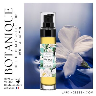 Nuage de Fleurs - 100% Vegetable Beauty Oil - Vegan - Rose & Jasmine - French & Artisanal Manufacturing