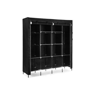 Living Design Fabric cabinet 168 x 180 cm Black 168 x 180 x 45 cm (W x H x D)