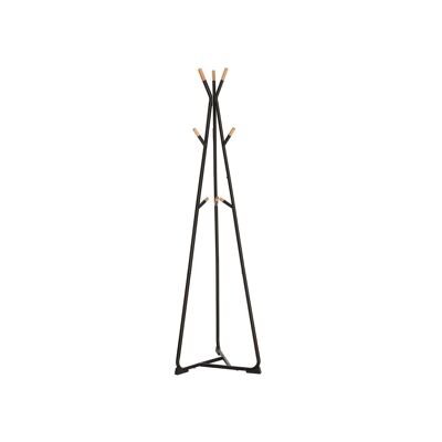 Living Design Perchero de metal con gancho de madera de haya 49 x 49 x 172 cm (largo x ancho x alto)