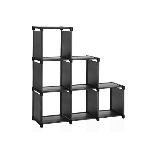Living Design Plastic Shelf 6 Blocks Black 105 x 30 x 105 cm (L x W x H)