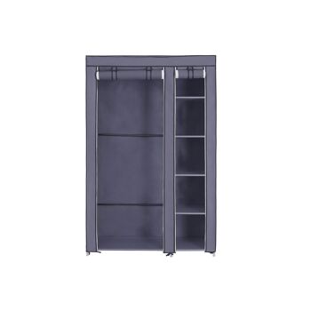 Living Design Armoire en tissu 110 x 175 cm gris 110 x 175 x 45 cm (L x H x P) 2