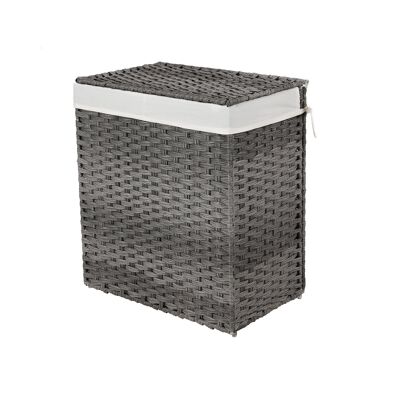 Living Design Wäschekorb 110 L grau Polyrattan 57 x 33 x 60 cm (L x B x H)