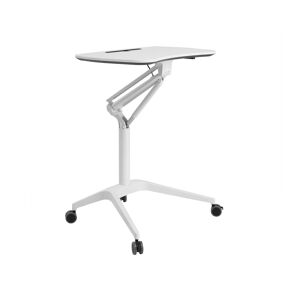 Living Design Table d'ordinateur portable sur roulettes Blanc