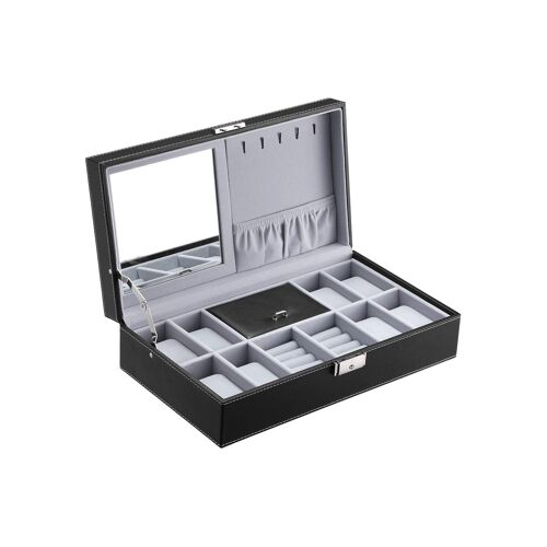 Living Design Watch box for 8 watches with mirror 33.3 x 9.5 x 19.3 cm (W x H x D)