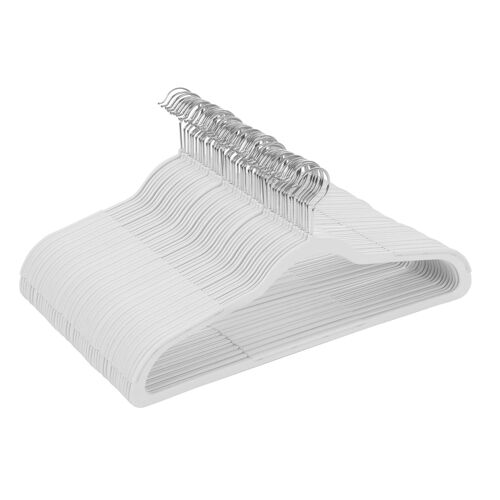 Buy wholesale Living Design Thin plastic hanger 50 pieces white 45 x 22 x  0.5 (W x H x D)