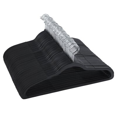 Living Design Cintres fins en plastique 50 pièces noirs 45 x 22 x 0,5 cm (L x H x P)