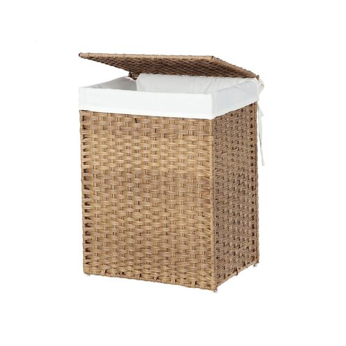 Living Design Poly rattan laundry basket 90 L natural 46 x 33 x 60 cm (L x W x H)