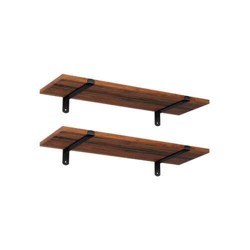 Living Design Set of 2 vintage floating shelves 60 x 20 x 7 cm (L x W x H)