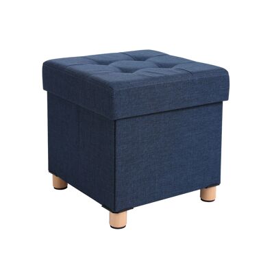 Living Design Petit siège cube bleu marine 38 x 38 x 40 cm (L x L x H)