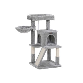 Living Design Arbre à chat avec griffoir 96 cm gris 48 x 48 x 96 cm (L x L x H) 2