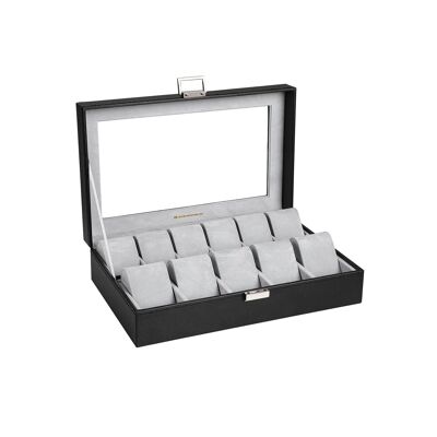 Living Design Elegante caja para relojes para 11 relojes 30 x 8 x 20 cm (ancho x alto x fondo)