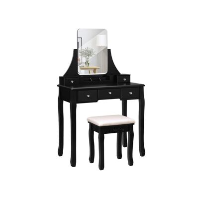 Living Design Elegant black dressing table 80 x 40 x 137.5 cm (L x W x H)