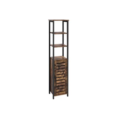 Living Design Armario alto de estilo industrial con puerta de lamas 167 cm x 167 cm (largo x ancho x alto)