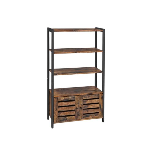 Living Design Industrial style bookcase with louvered doors 70 x 30 x 121.5 cm (L x W x H),