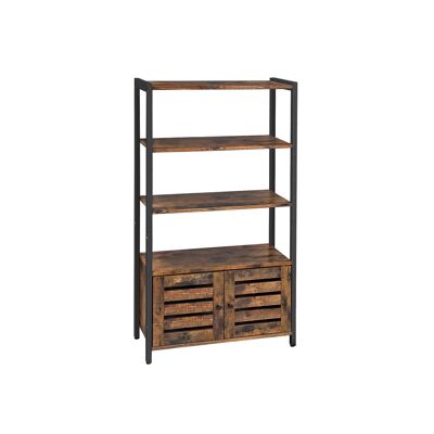 Libreria Living Design in stile industriale con ante a persiana 70 x 30 x 121,5 cm (L x P x A),