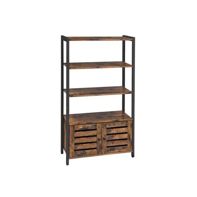 Living Design Industrial style bookcase with louvered doors 70 x 30 x 121.5 cm (L x W x H),
