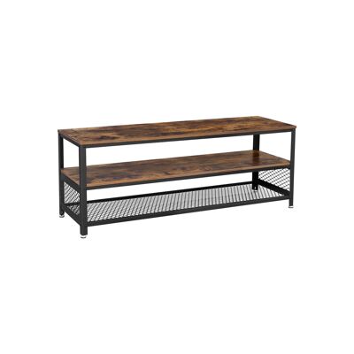 Living Design 3-tier industrial style TV cabinet 140 x 40 x 52 cm (L x W x H)